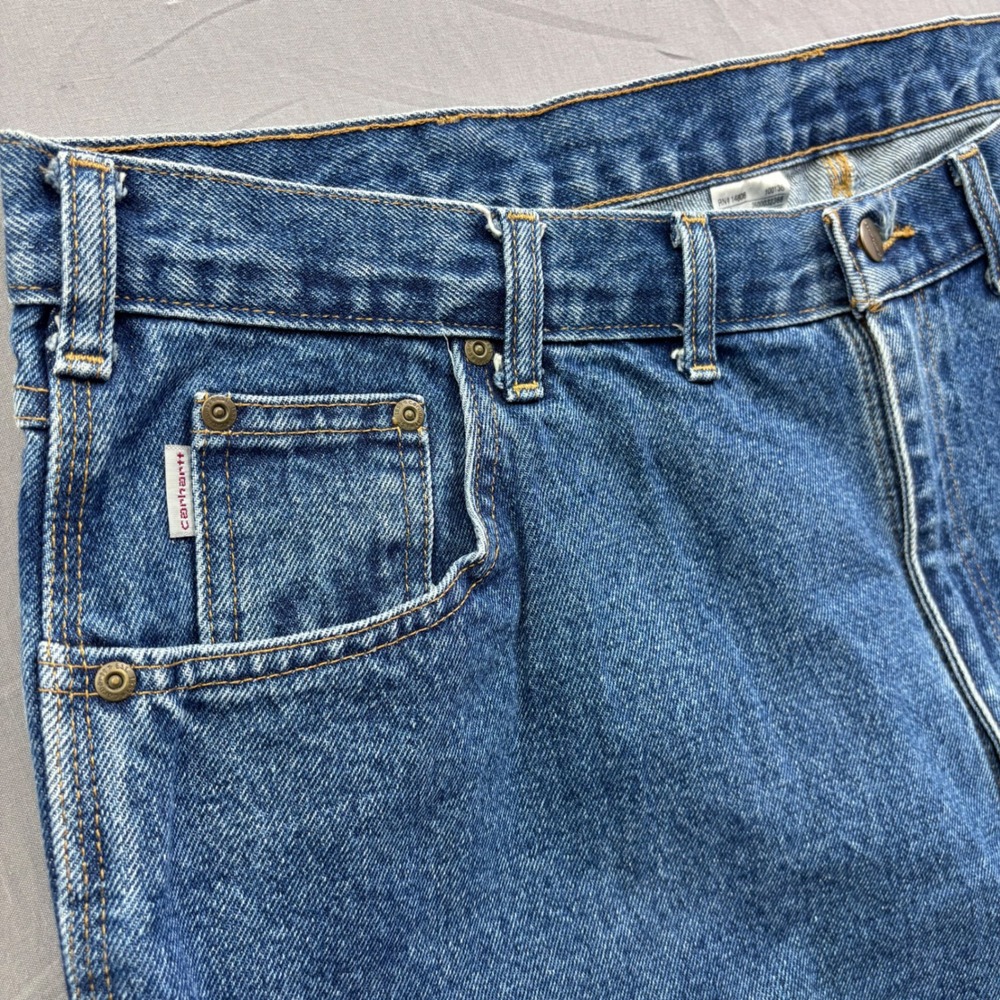 Carhartt B171-DST Relaxed Fit Carpenter Jeans Mens 44x32 Dark Stone Blue Denim - Picture 5 of 9